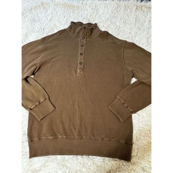 Weekendz off Henley long sleeve mushroom pullover sweater L - Picture 1 of 7
